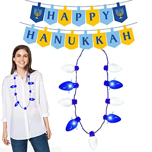 Hanukkah light up necklace