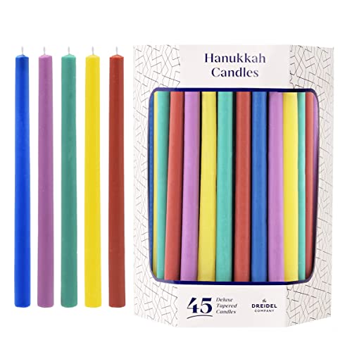 Deluxe Tapered Multicolored Hanukkah Menorah Candles