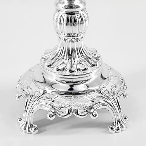 The Dreidel Company Shabbat Candlesticks - Silver Plated, Grape Design, Set Of 2