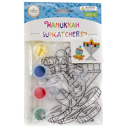 Hanukkah Sun Catcher, Paint Your own Menorah and Dreidel, Fun and Educational